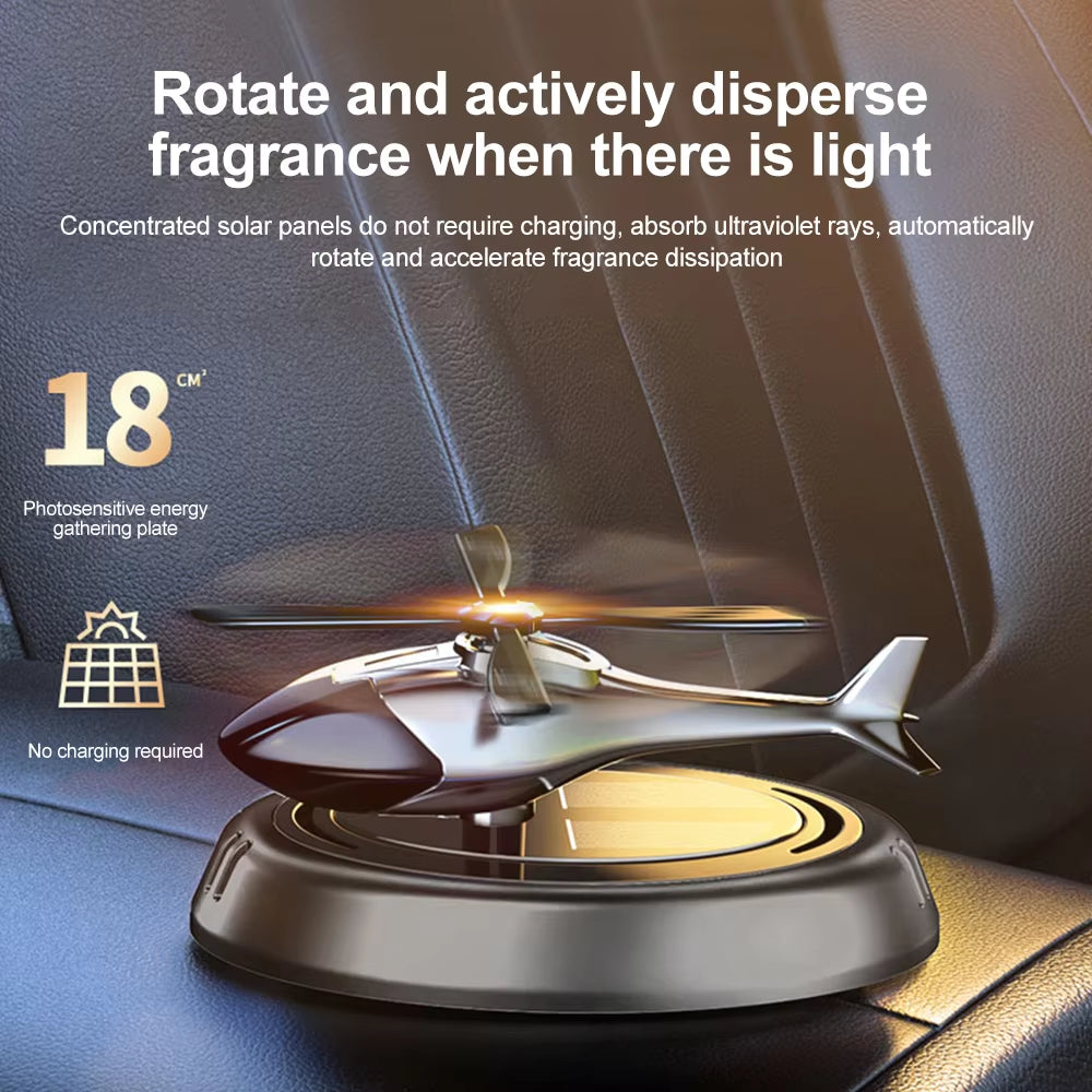 Solar Car Air Freshener Perfume Helicopter Decoration Interior Decoration Solar Car Rotating Aromatherapy Perfume Diffuser